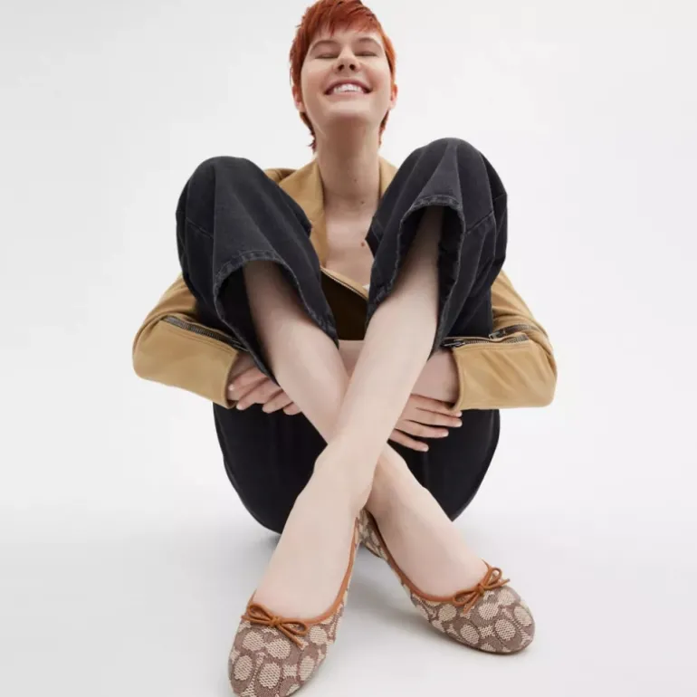 Abigail Flache Schuhe Aus Textilem Signature Jacquard*COACH Cheap