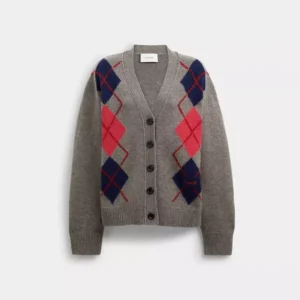 Argyle Cardigan-Pullover*COACH Store