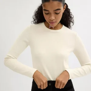 Geripptes Langarmshirt mit -Stickerei*COACH Flash Sale