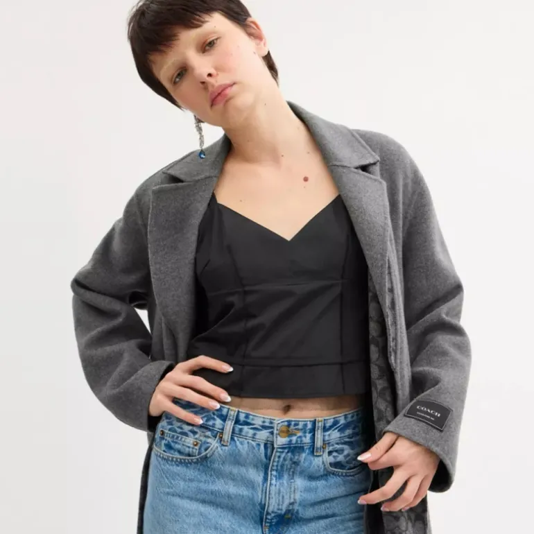 Langer Wollmantel*COACH Cheap