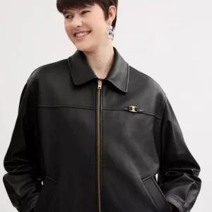 Oversized-Lederjacke mit Heritage-C-Plaque*COACH Online